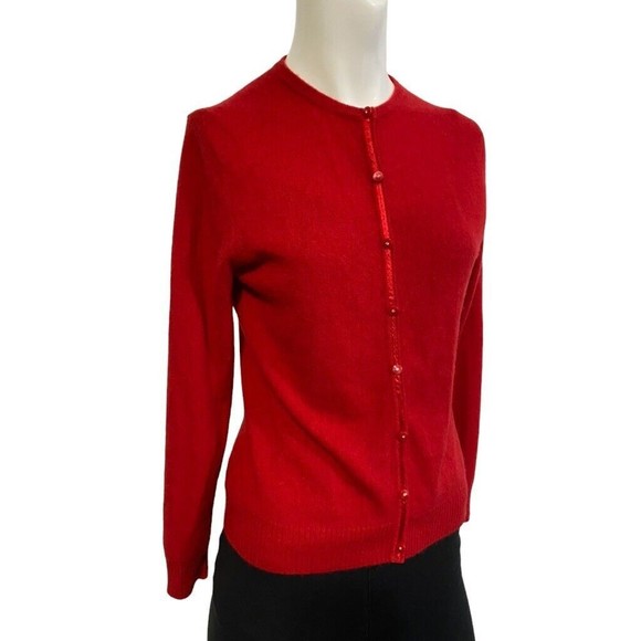 Parisian Signature 100% Cashmere Button Cardigan Womens Sweater Size PS - Picture 6 of 12